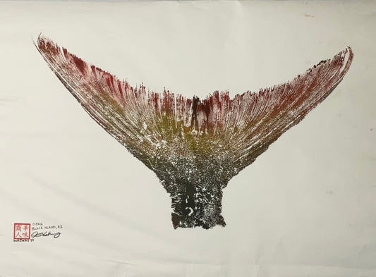 Opah Tail Gyotaku 14.5” x 20”